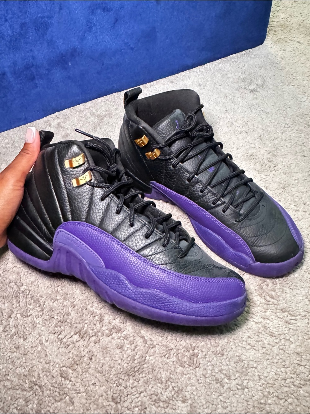 Jordan Black and Purple Retro Women's Athletic Shoes